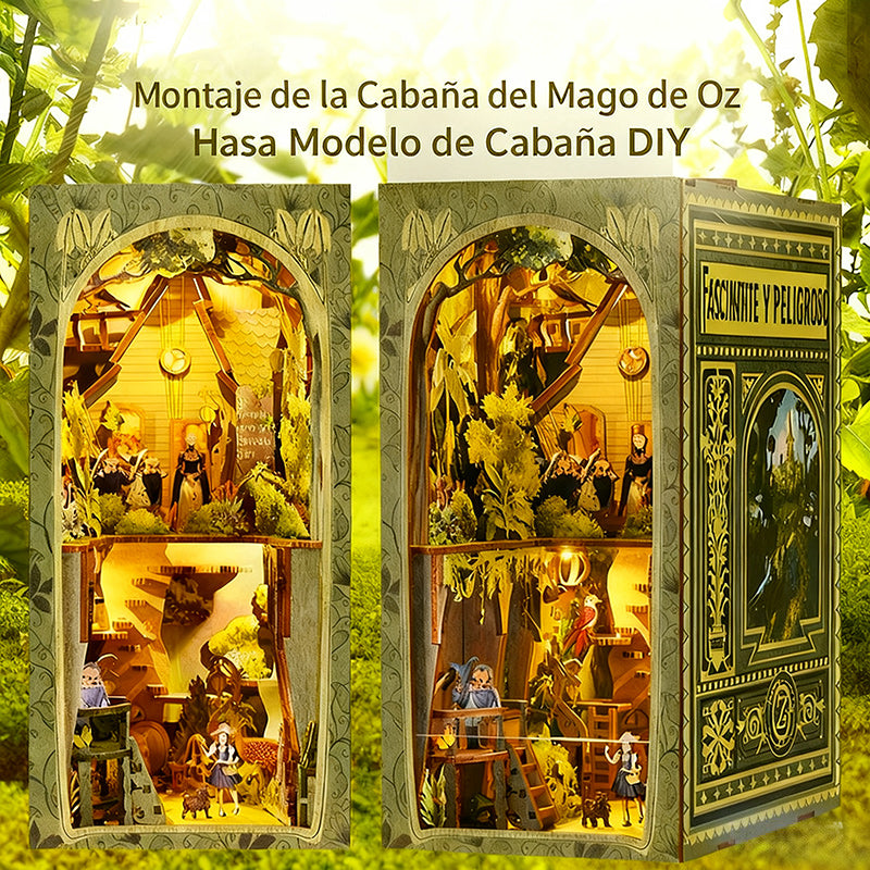 🏫Juguete de Bloques de Madera 3D Hechos a Mano | Diseño de Mini Booknook